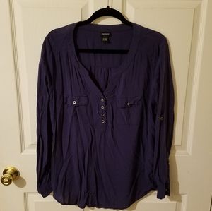 Long sleeve navy blouse